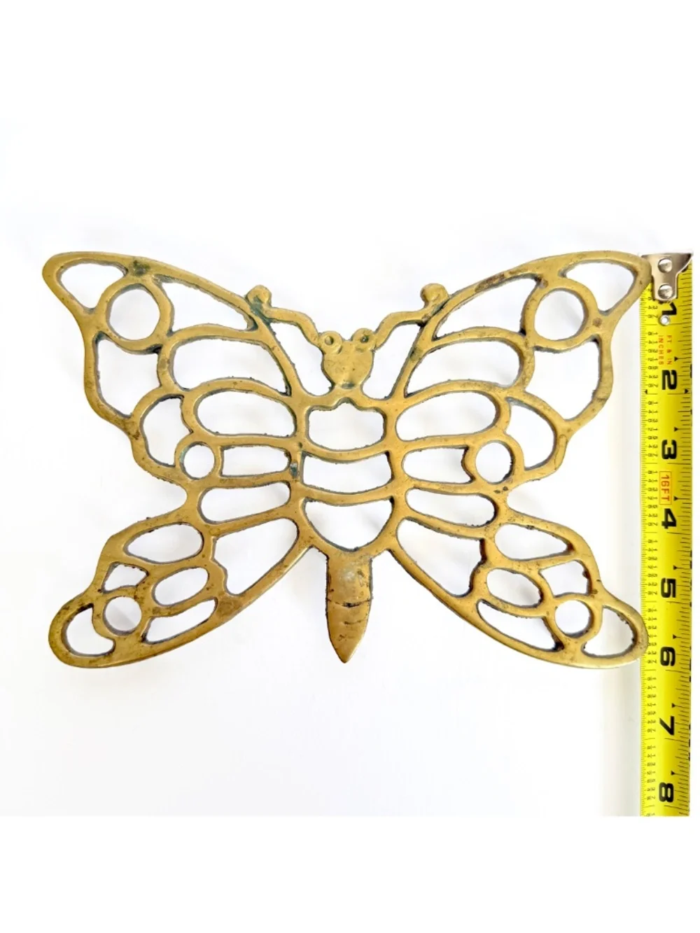 Vintage Mid-Century Modern Boho Brass Butterfly Trivet Retro Chic Wall Decor